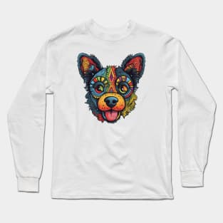 Trippy colours doggy Long Sleeve T-Shirt